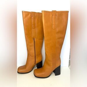 Free People Naomi Tall Heel Boots in Taupe New in Box Size 6